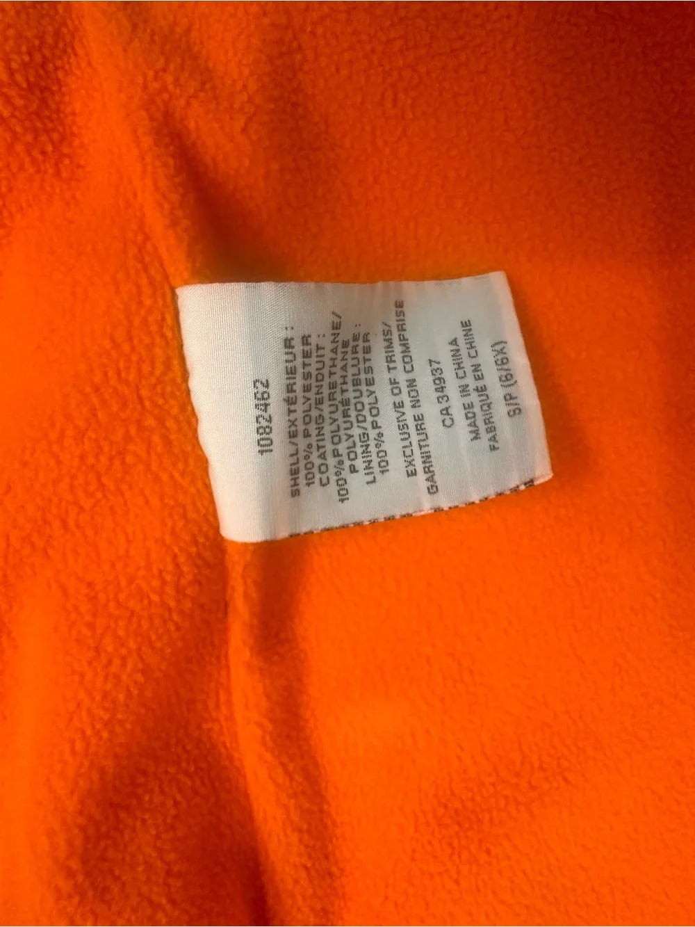 Kids Hooded Raincoat in Charcoal with Orange Lining